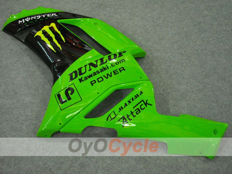 Kit de carénage à injection pour NINJA ZX-6R 07-08 - Vert, noir - Monster #OYO87901943