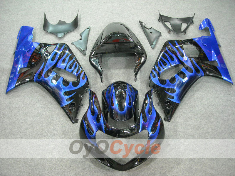 Kit de carénages à injection pour GSX R750 00-03 - Bleu, Noir - Flamme #OYO87901044 Image secondaire du produit