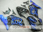 Kit de carénages à injection pour GSX R600 01-03 - Bleu, Noir - Flamme #OYO87901042