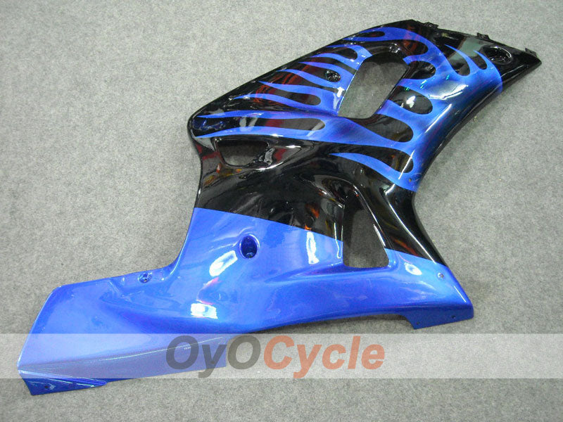 Kit de carénages à injection pour GSX R600 01-03 - Bleu, Noir - Flamme #OYO87901042