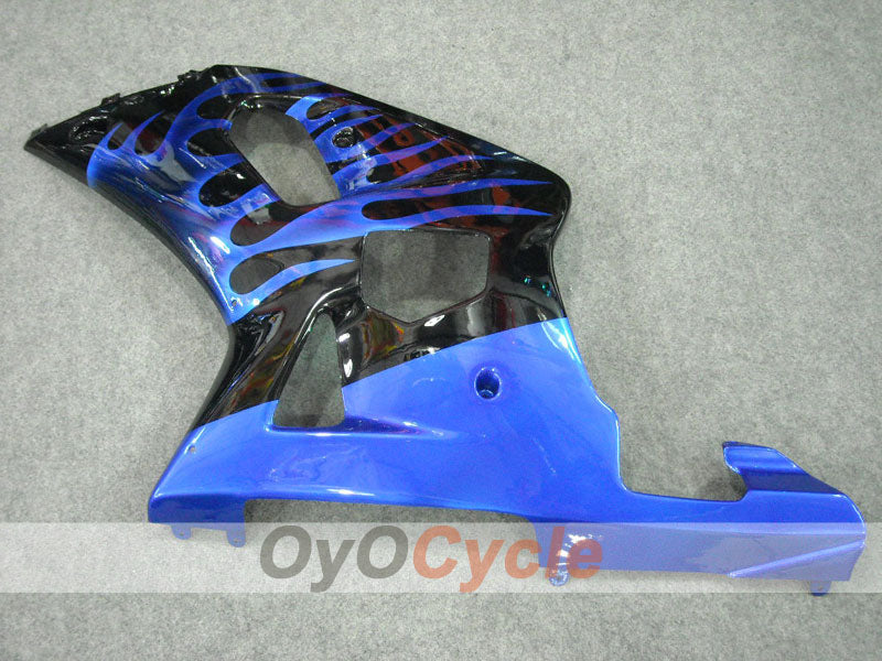 Kit de carénages à injection pour GSX R600 01-03 - Bleu, Noir - Flamme #OYO87901042