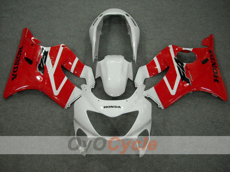Kit de carénage à injection pour CBR600F4 99-00 - Rouge, Blanc - Style usine #OYO87900133