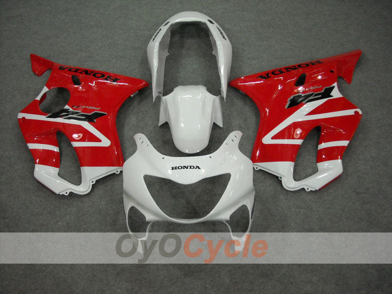 Kit de carénage à injection pour CBR600F4 99-00 - Rouge, Blanc - Style usine #OYO87900133