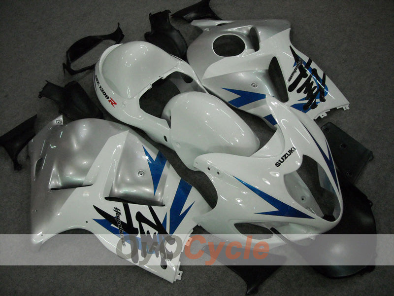 Kit de carénages à injection pour GSXR1300 Hayabusa 99-07 - Blanc, argent - Style usine #OYO87902881