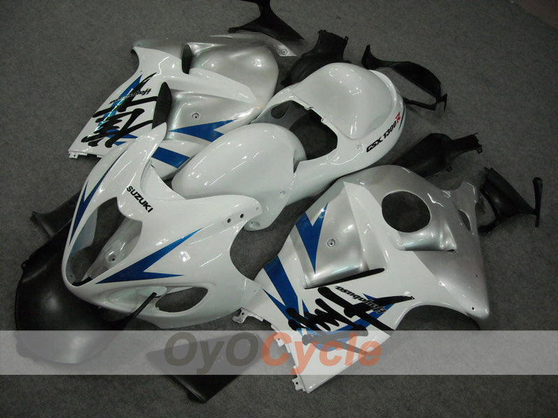 Kit de carénages à injection pour GSXR1300 Hayabusa 99-07 - Blanc, argent - Style usine #OYO87902881