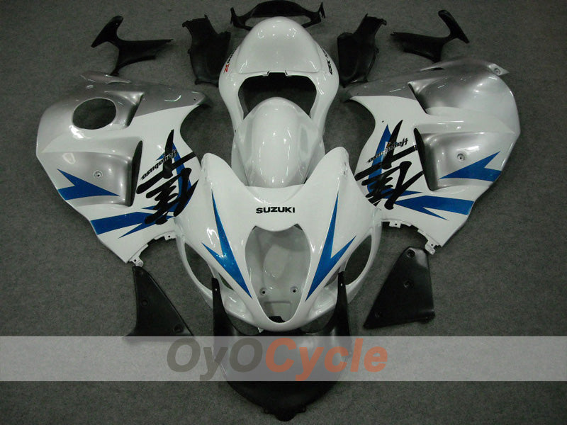 Kit de carénages à injection pour GSXR1300 Hayabusa 99-07 - Blanc, argent - Style usine #OYO87902881