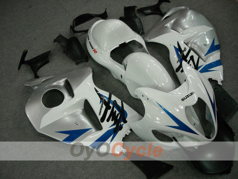 Kit de carénages à injection pour GSXR1300 Hayabusa 99-07 - Blanc, argent - Style usine #OYO87902881