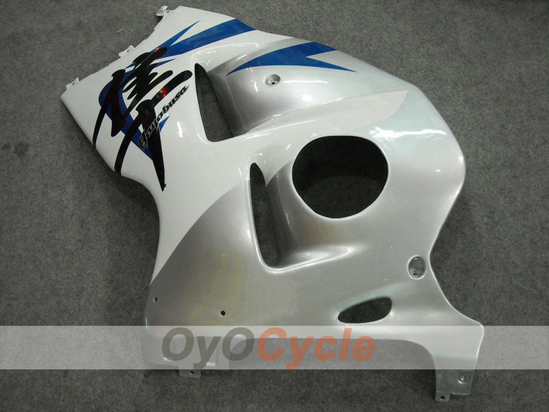 Kit de carénages à injection pour GSXR1300 Hayabusa 99-07 - Blanc, argent - Style usine #OYO87902881
