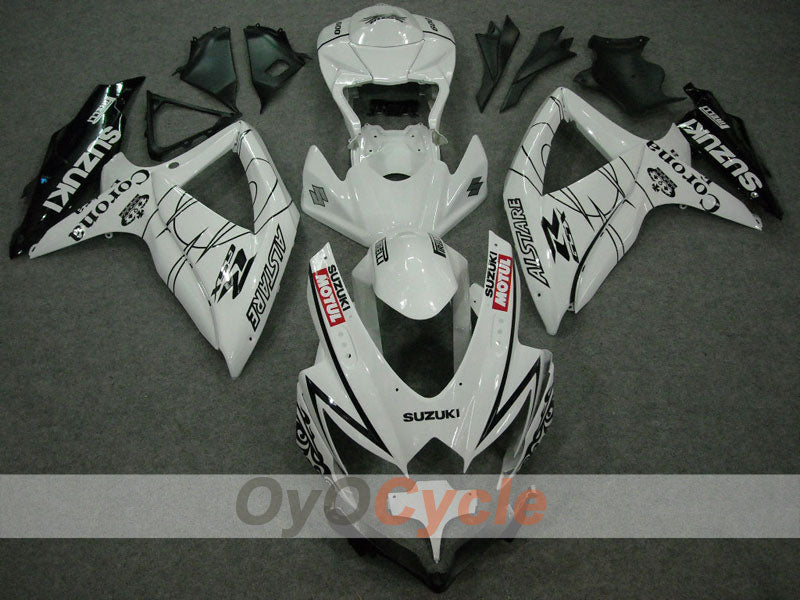 Kit de carénage à injection pour GSX R600 08-10 - Blanc, Noir - Corona, MOTUL #OYO87901606