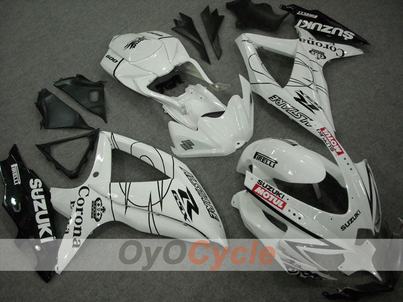 Kit de carénage à injection pour GSX R600 08-10 - Blanc, Noir - Corona, MOTUL #OYO87901606