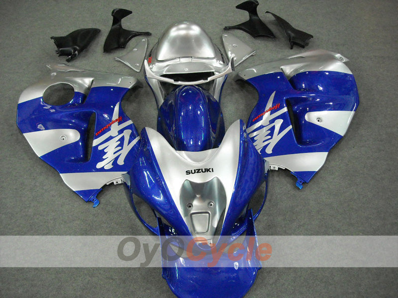 Kit de carénages à injection pour GSXR1300 Hayabusa 99-07 - Bleu, argent - Style usine #OYO87902884
