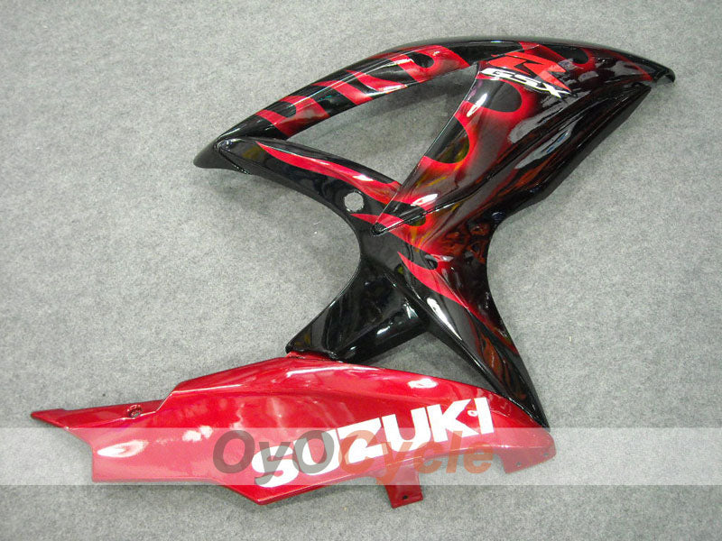 Kit de carénage à injection pour GSX R600 08-10 - Rouge, noir - Flame #OYO87901626