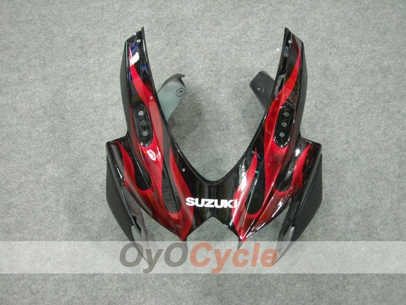 Kit de carénage à injection pour GSX R750 08-10 - Rouge, Noir - Flamme #OYO87901429