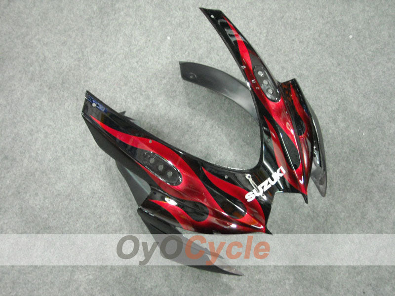 Kit de carénage à injection pour GSX R600 08-10 - Rouge, noir - Flame #OYO87901626
