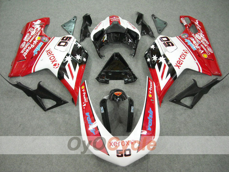 Kit de carénage d'injection pour Ducati 848 08-13 - Rouge, Noir - Xerox #OYO87902239