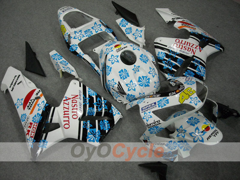 Kit de carénage à injection pour CBR600RR 03-04 - Blanc, Noir - Nastro Azzurro #OYO87902539
