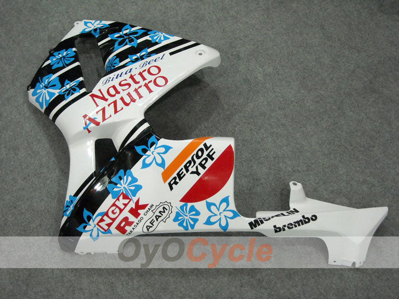 Kit de carénage à injection pour CBR600RR 03-04 - Blanc, Noir - Nastro Azzurro #OYO87902539