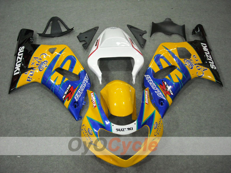 Kit de carénage à injection pour GSX R750 00-03 - Jaune, Bleu - Corona #OYO87901028
