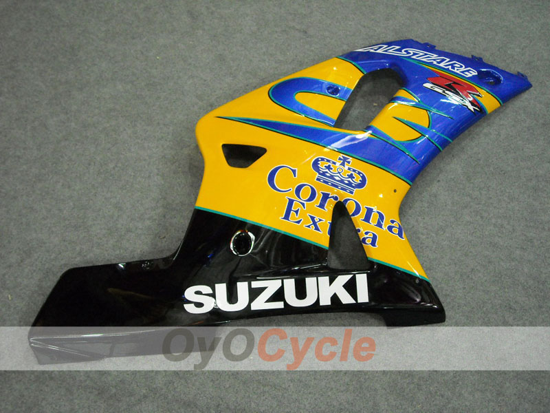Kit de carénage à injection pour GSX R750 00-03 - Jaune, Bleu - Corona #OYO87901028