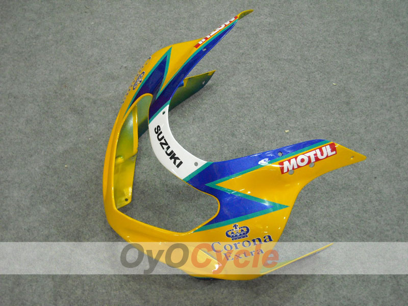 Kit de carénage à injection pour GSX R750 00-03 - Jaune, Bleu - Corona #OYO87901028