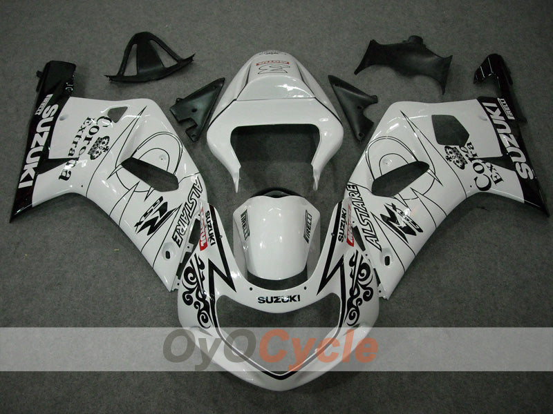 Kit de carénages à injection pour GSX R600 01-03 - Blanc, Noir - Corona, MOTUL #OYO87901036