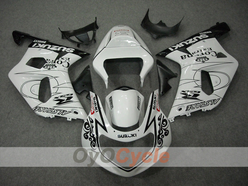 Kit de carénages à injection pour GSX R600 01-03 - Blanc, Noir - Corona, MOTUL #OYO87901036