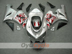 Kit de carénages injectés pour NINJA ZX-6R 05-06 - Rouge, Argent - Flame #OYO87901864