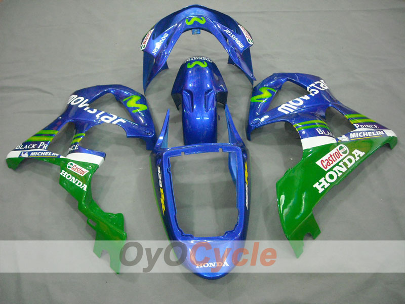 Kit de carénage à injection pour CBR900RR 929 00-01 - Vert, Bleu - MICHELIN, Movistar #OYO87902847 Image principale du produit
