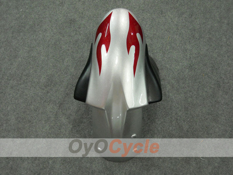 Kit de carénages injectés pour NINJA ZX-6R 05-06 - Rouge, Argent - Flame #OYO87901864