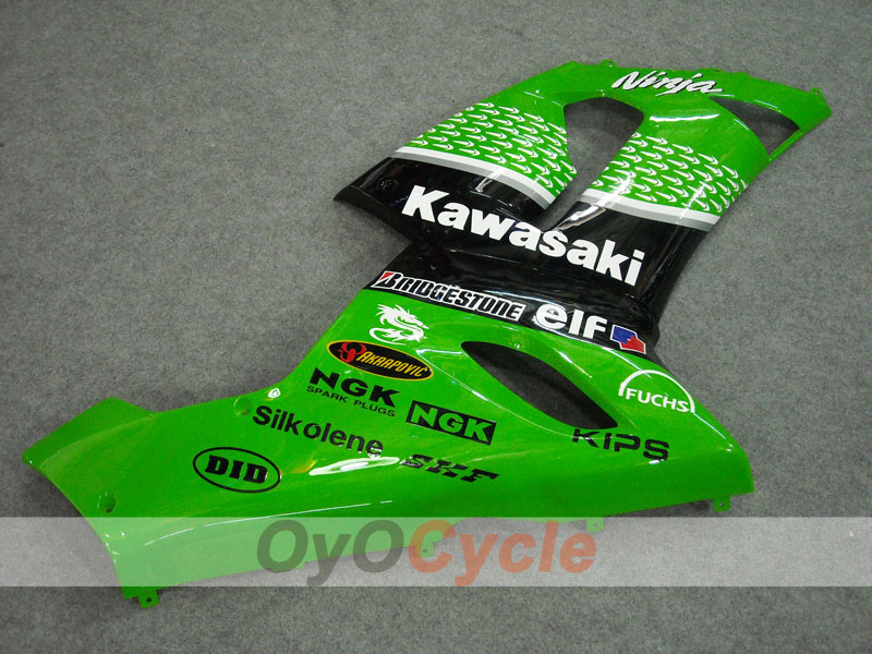 Kit de carénages à injection pour NINJA ZX-6R 05-06 - Vert, Noir - Nakano #OYO87901885