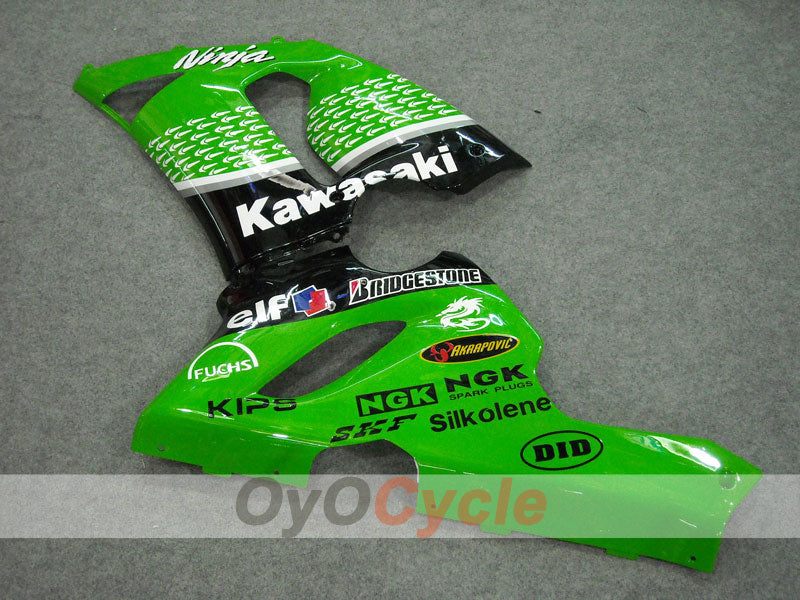 Kit de carénages à injection pour NINJA ZX-6R 05-06 - Vert, Noir - Nakano #OYO87901885