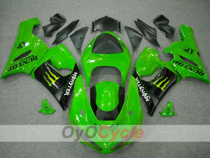 Kit de carénage à injection pour NINJA ZX-6R 05-06 - Vert, Noir - Monster #OYO87901873