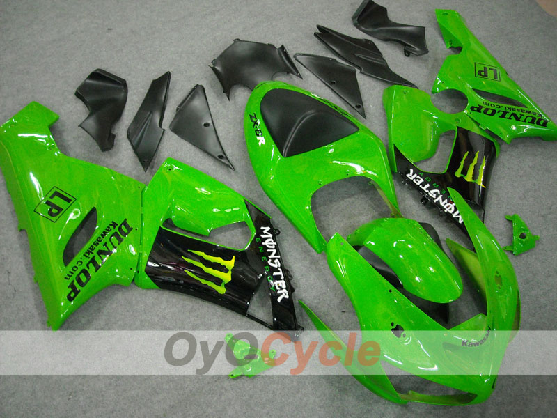 Kit de carénage à injection pour NINJA ZX-6R 05-06 - Vert, Noir - Monster #OYO87901873