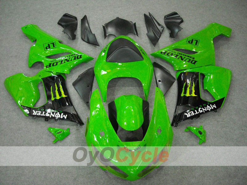 Kit de carénage à injection pour NINJA ZX-6R 05-06 - Vert, Noir - Monster #OYO87901873