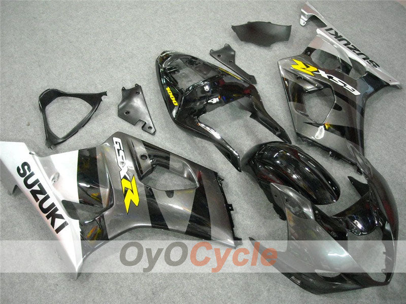 Kit de carénage en injection pour GSX R1000 03-04 - Noir, argent - Style d'origine #OYO87901846