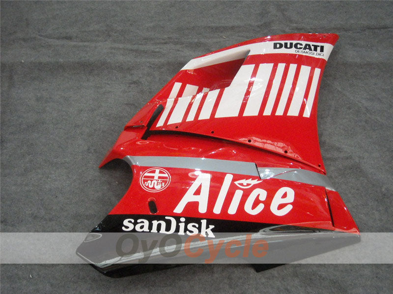 Kit de carénage à injection pour Ducati 996 99-02 - Rouge, blanc - Alice #OYO87902188
