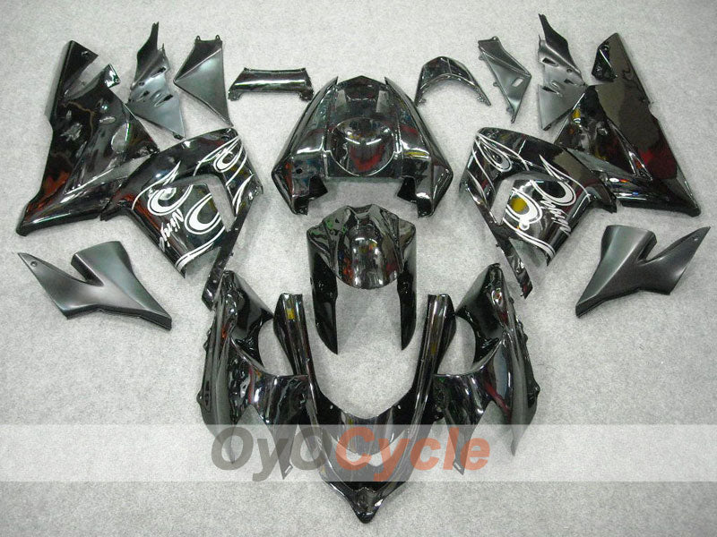 Kit de carénage injecté pour NINJA ZX-10R 04-05 - Blanc, noir - Flamme #OYO87901533