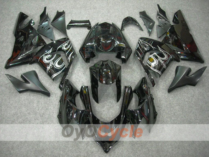 Kit de carénage injecté pour NINJA ZX-10R 04-05 - Blanc, noir - Flamme #OYO87901533