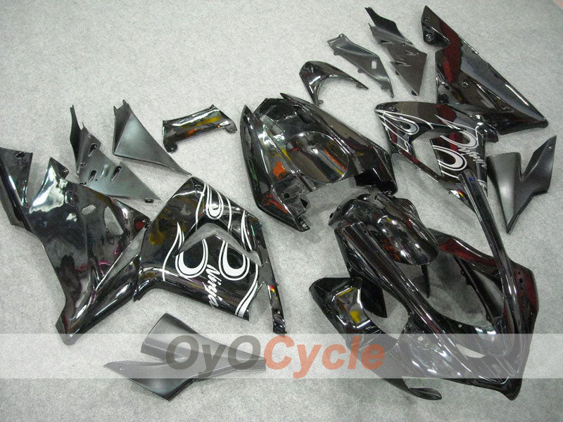 Kit de carénage injecté pour NINJA ZX-10R 04-05 - Blanc, noir - Flamme #OYO87901533