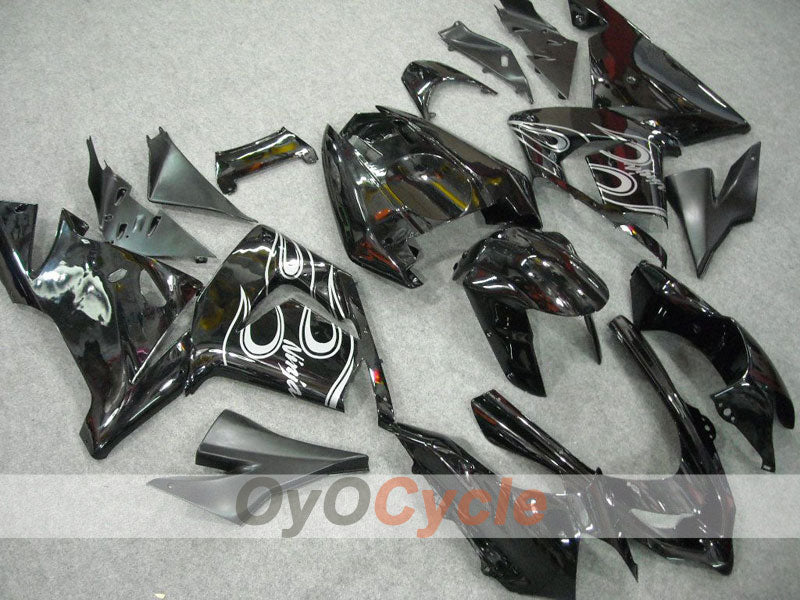 Kit de carénage injecté pour NINJA ZX-10R 04-05 - Blanc, noir - Flamme #OYO87901533
