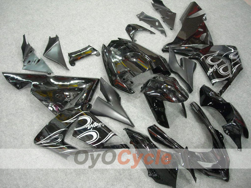 Kit de carénage injecté pour NINJA ZX-10R 04-05 - Blanc, noir - Flamme #OYO87901533