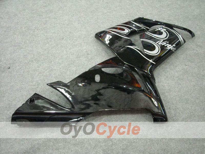 Kit de carénage injecté pour NINJA ZX-10R 04-05 - Blanc, noir - Flamme #OYO87901533
