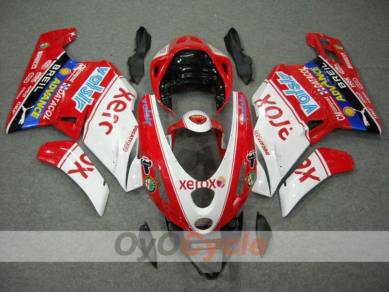 Kit de carénage à injection pour Ducati 999 03-04 - Rouge, Blanc - Xerox #OYO87902360