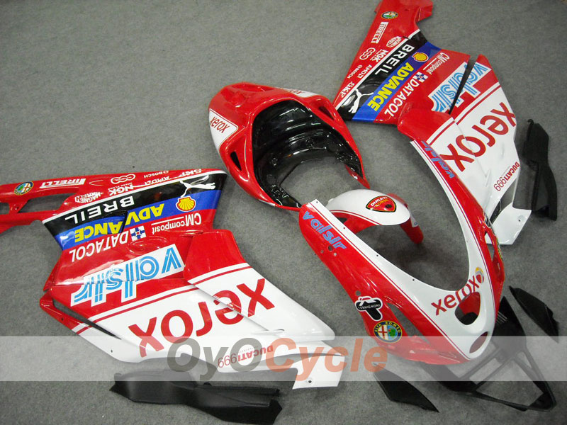 Kit de carénage à injection pour Ducati 749 03-04 - Rouge, Blanc - Xerox #OYO87902136