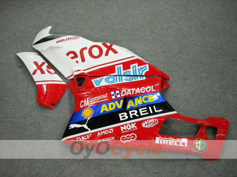 Kit de carénage à injection pour Ducati 749 03-04 - Rouge, Blanc - Xerox #OYO87902136