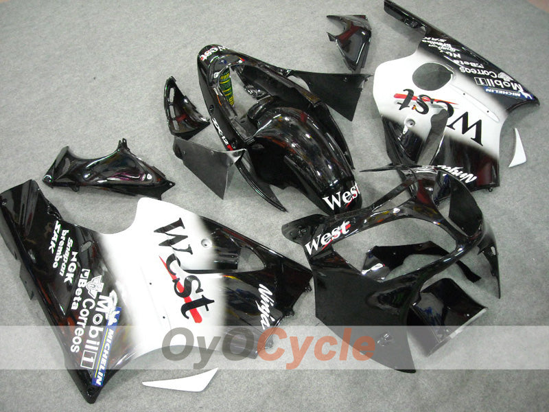 Kit de carénages à injection pour NINJA ZX-12R 00-01 - Blanc, noir - West #OYO87903078
