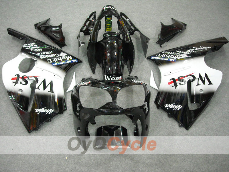 Kit de carénages à injection pour NINJA ZX-12R 00-01 - Blanc, noir - West #OYO87903078