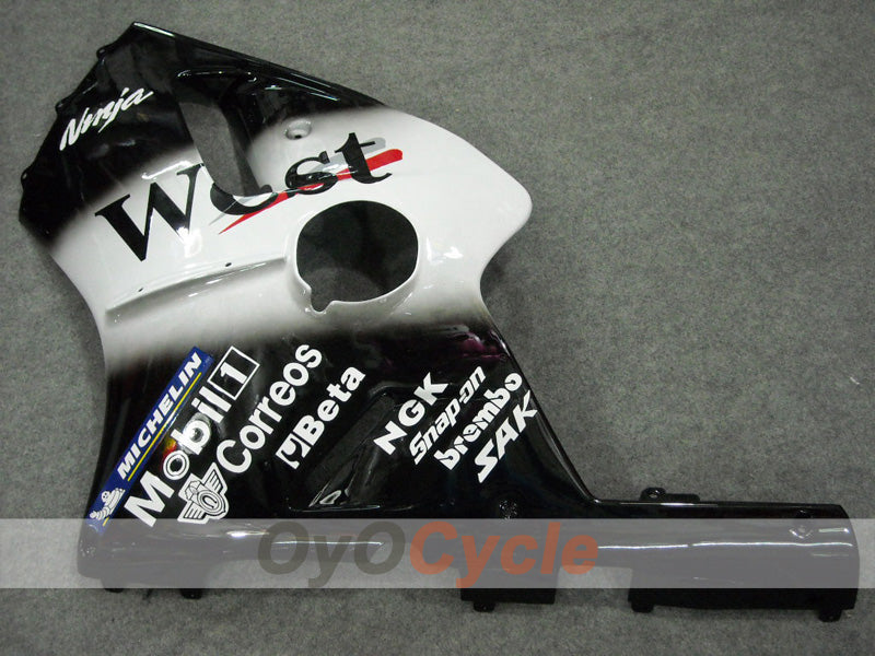 Kit de carénages à injection pour NINJA ZX-12R 00-01 - Blanc, noir - West #OYO87903078