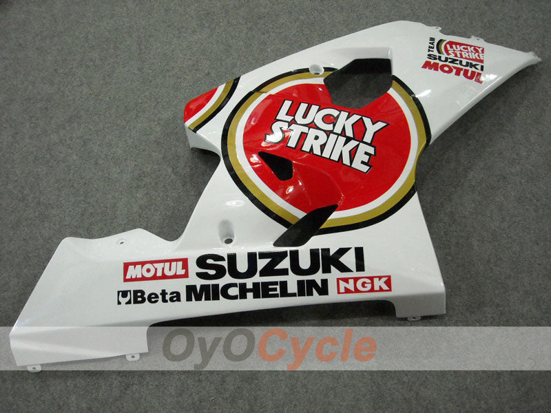 Kit de carénages en injection pour GSXR600 04-05 - Rouge, blanc - Lucky Strike, MICHELIN, MOTUL #OYO87901199