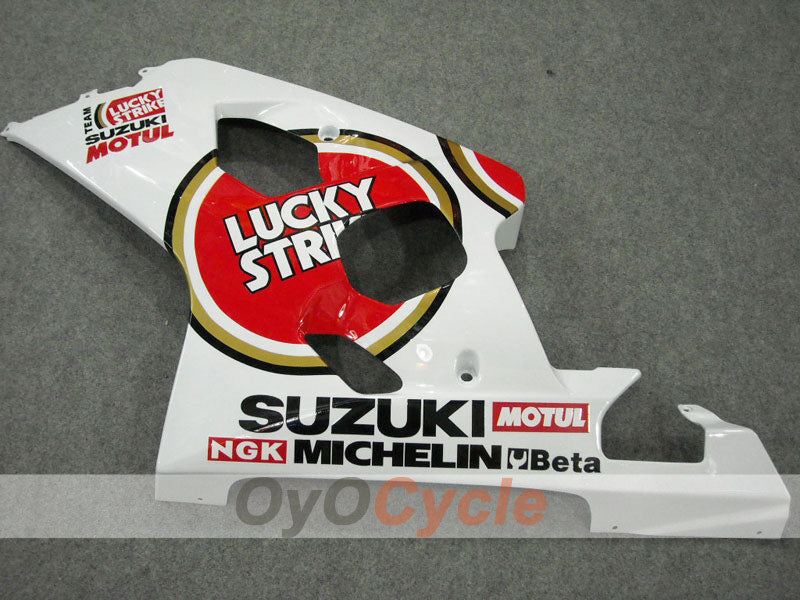 Kit de carénages en injection pour GSXR600 04-05 - Rouge, blanc - Lucky Strike, MICHELIN, MOTUL #OYO87901199